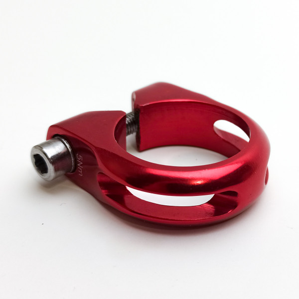 Подседельный хомут RXZ Red, 34.9 мм, болт, алюминий, красный