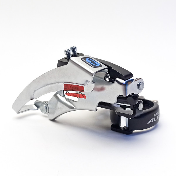 Переключатель передний Shimano Altus FD-M310, 3*6/7/8 ск., универсальная, чёрно-серебристый