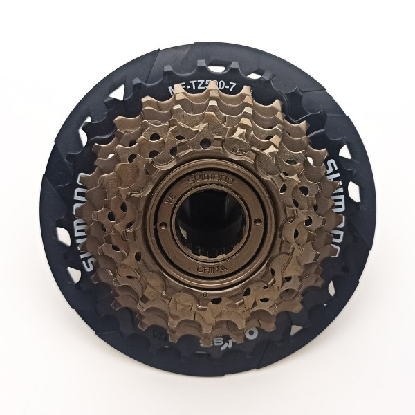 Трещотка 7 скоростей Shimano Tourney MF-TZ500-7-CP, 14-28t, коричневый