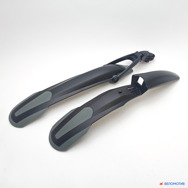 Крылья комплект S-WORDS XH-B218, быстросъем., полипропилен, чёрно-серый